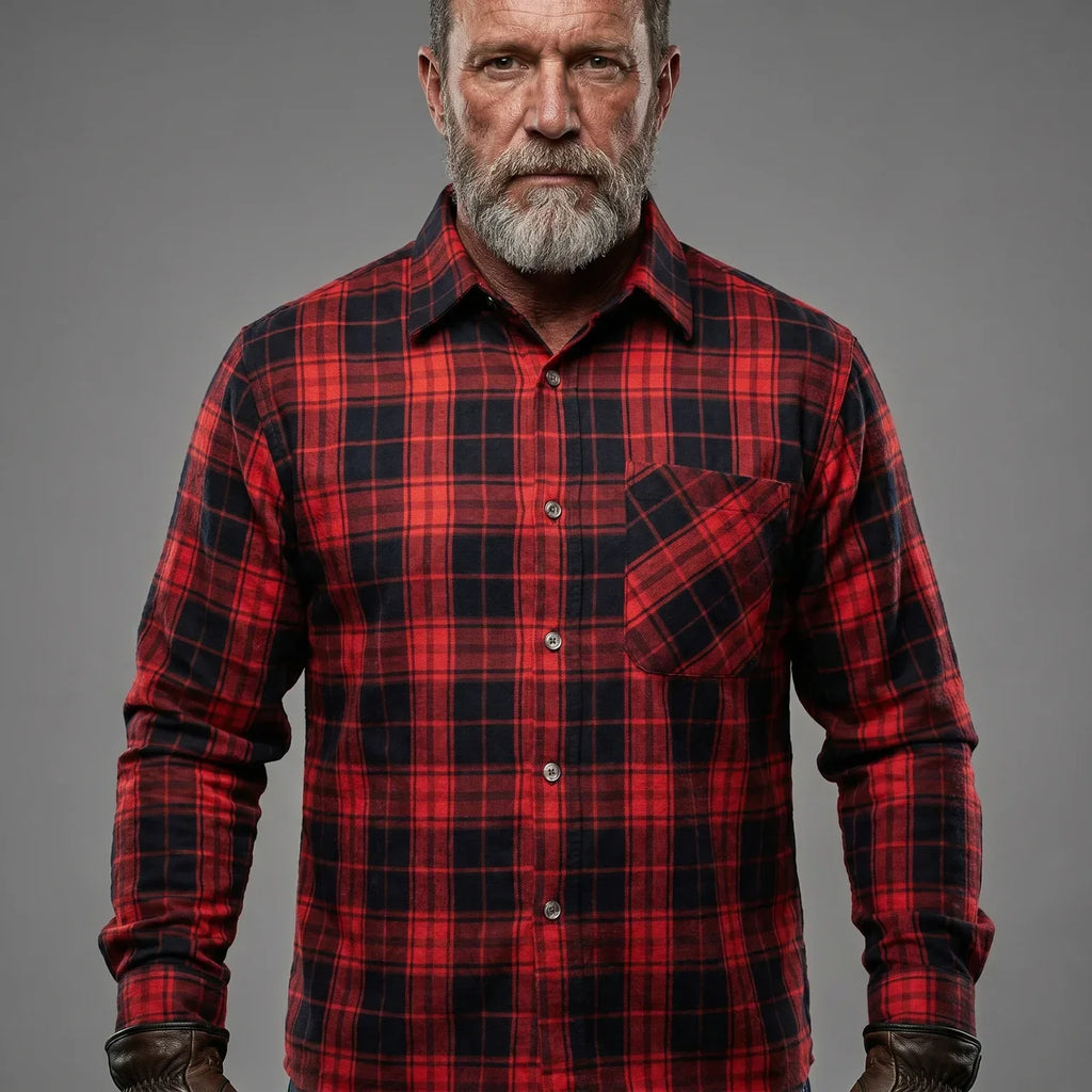 Plaid Protective Biker Shirt