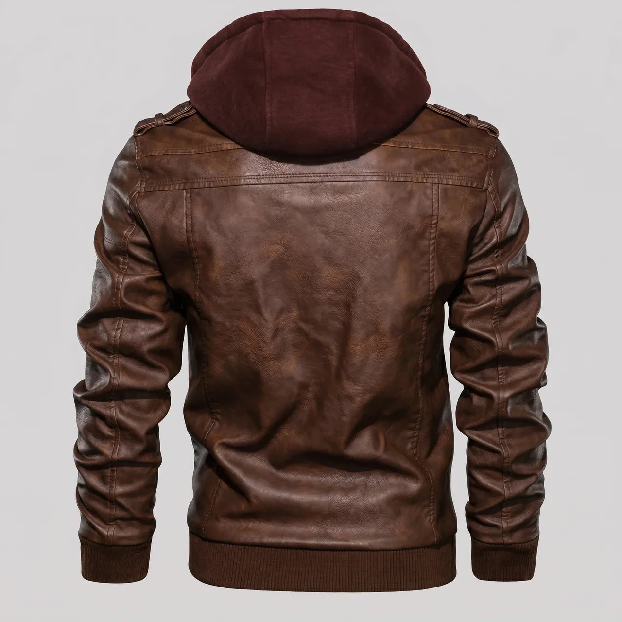 Detachable Hood Moto Jacket
