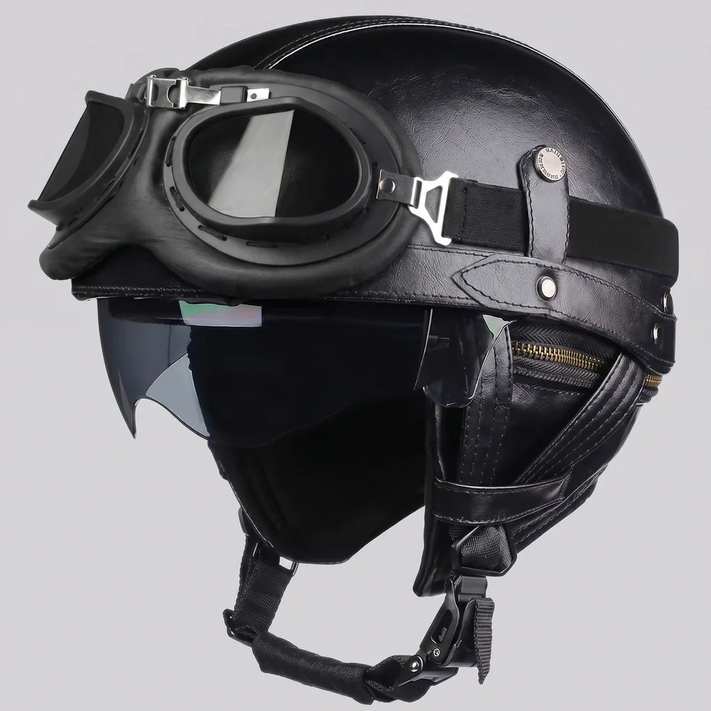 Aviator Visor Half Helmet