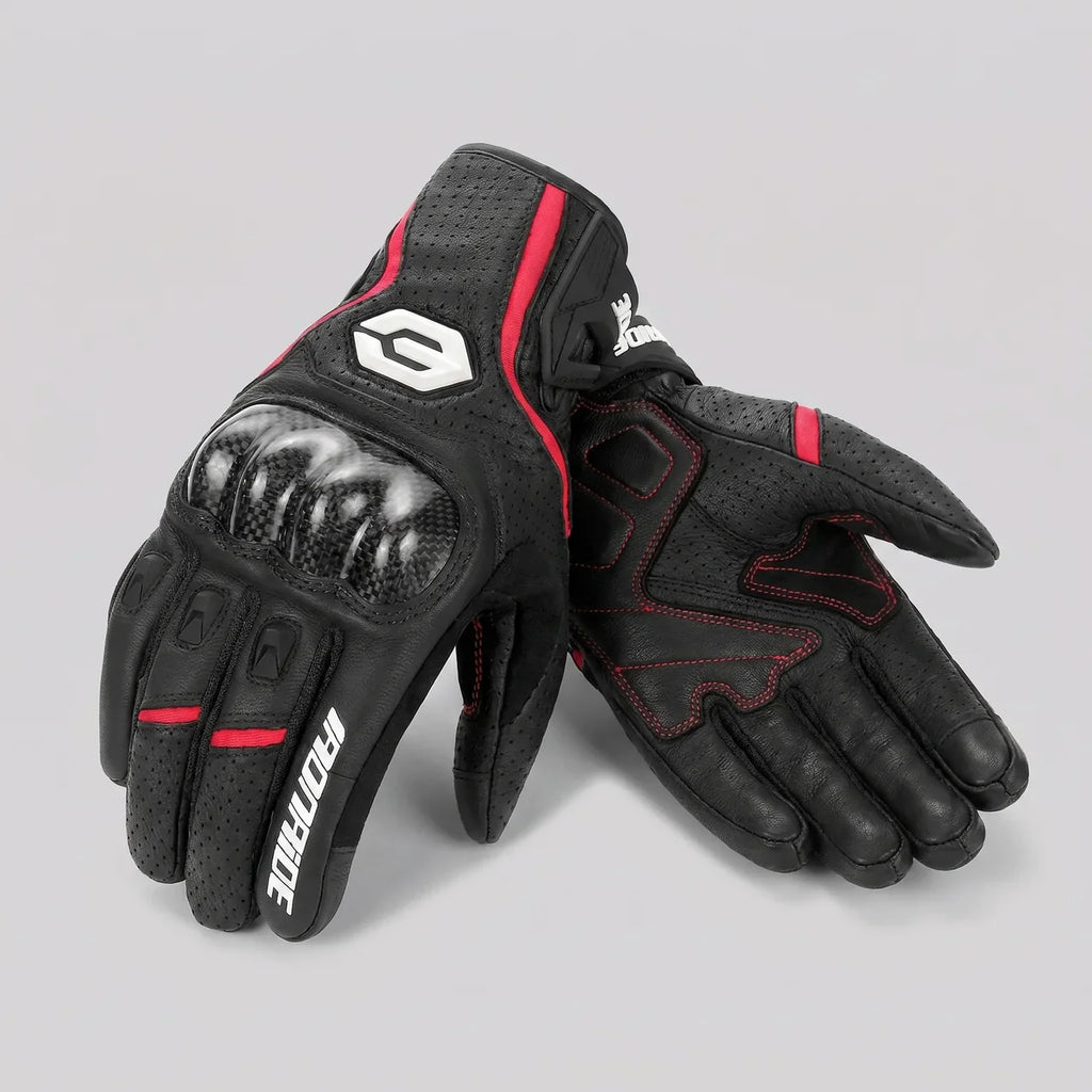 Armored Cowhide Riding Gloves