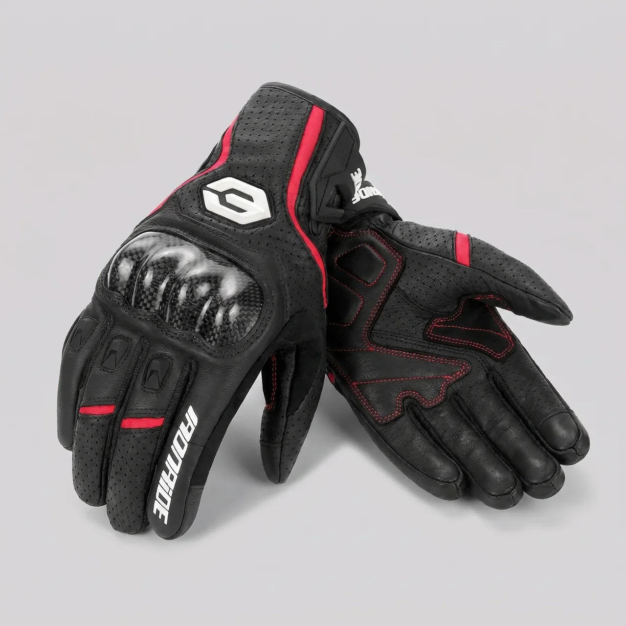 Armored Cowhide Riding Gloves